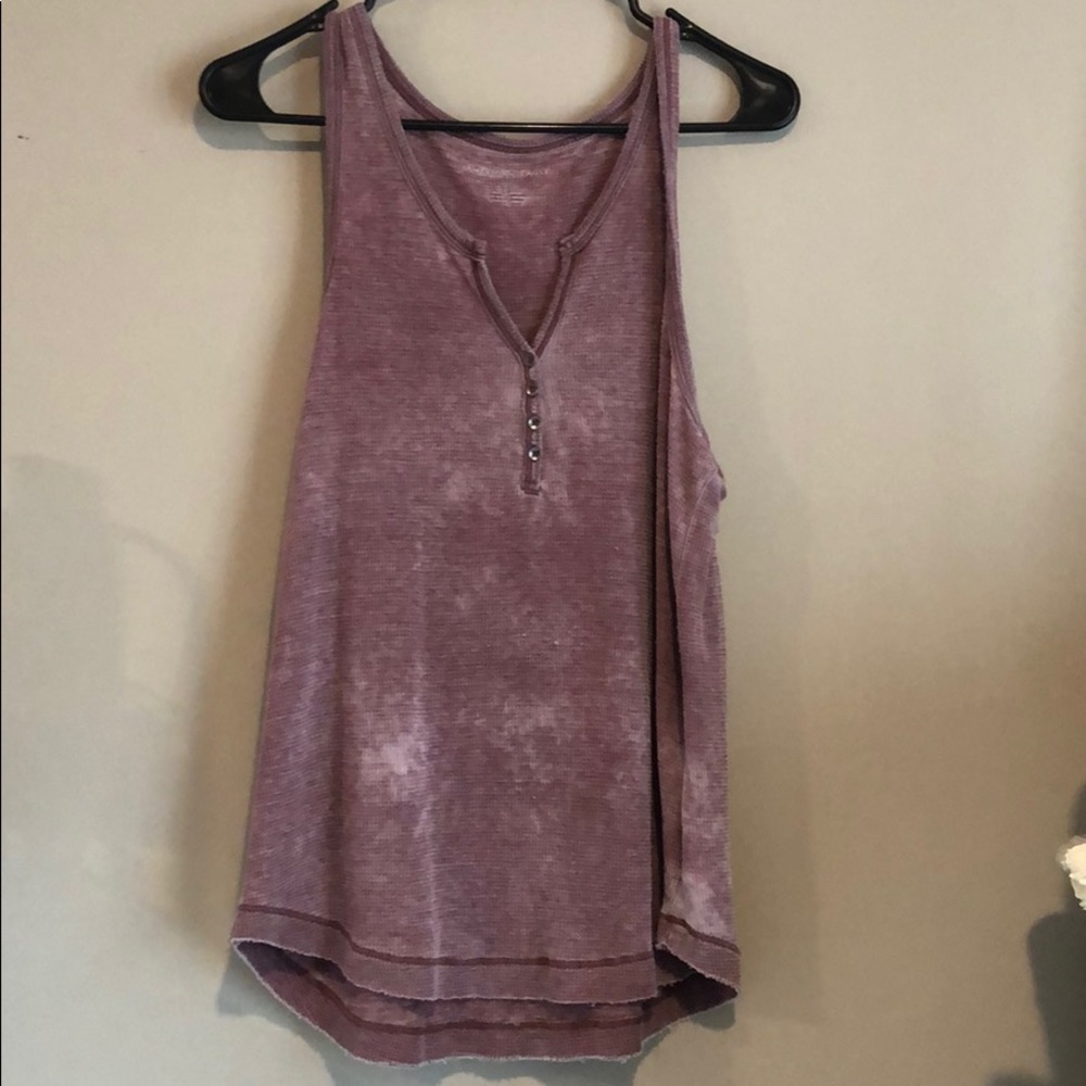 American Eagle Maroon Waffle knit tank top